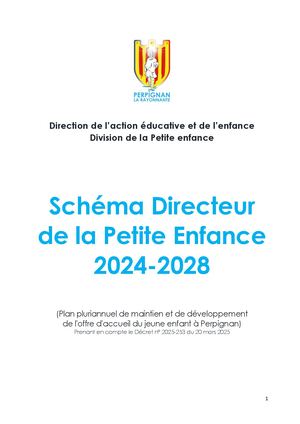 Schéma Directeur Petite Enfance 2024-2028