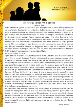 Bulletin St Joseph 16 Pages Juin 2026
