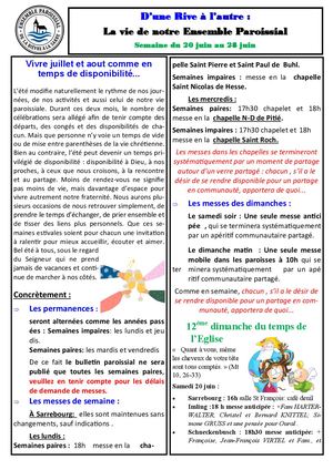 Bulletin Du 20 Au 28 Juin 2026