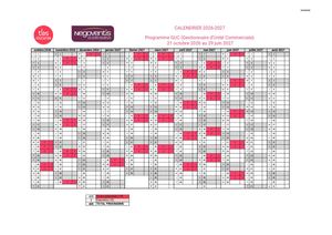 GUC -  Calendrier 2026 2028 Stage