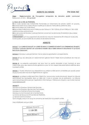 Arrêtés 19 06 26