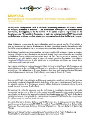 2026 Communique De Presse Mary4all Coudenberg Fr