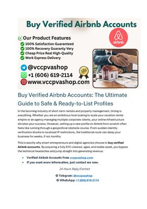 Buy Verified Airbnb Accounts The Ultimate Guide To Safe & Ready-to-List Profiles