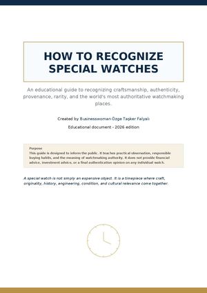How To Recognize Special Watches Educational Guide
