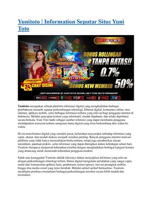 Yunitoto | Information Seputar Situs Game toto