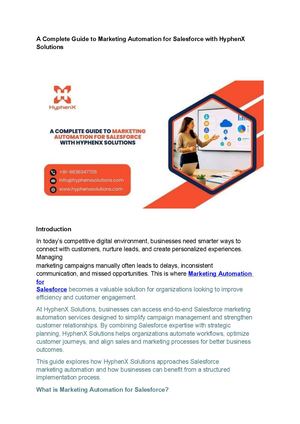 Marketing Automation For Salesforce