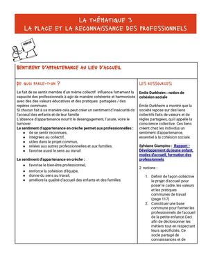 Notion Clé - Sentiment D’appartenance Au Lieu D’accueil