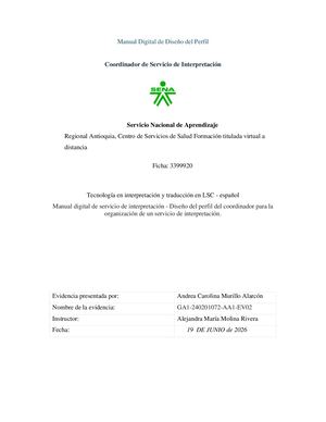 Manual Digital Del Servicio De Interpretación Perfil Del Coordinador (Lsc)