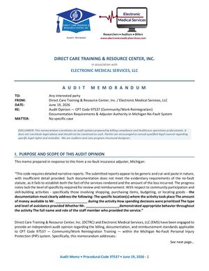 Audit Memo Providing Services Using 97537 6 19 2026