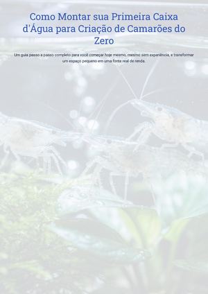 Como Montar Sua Primeira Caixa D Agua Para Criacao De Camaroes Do Zero