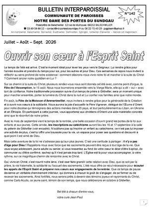 Bulletin N142 Juillet Août Septembre 2026