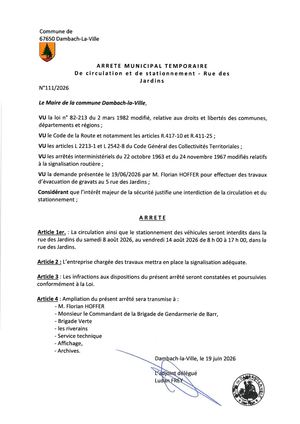 Arrêté 111 2026