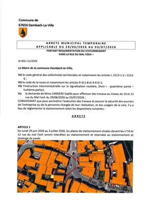 Arrêté 112 2026
