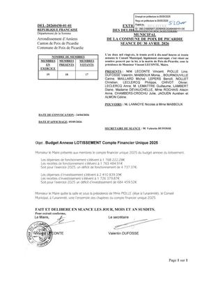 Deliberations 30 Avril 2026