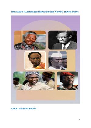 Essai Politique Rang Des Hommes Politiques Africains