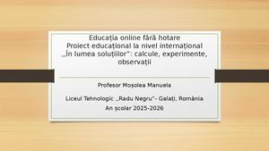 In Lumea Solutiilor 2025 2026