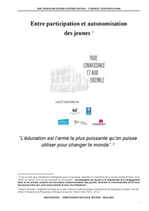 Diagnostic Ps Jeune 2025 Mjc Fernand Leger Centre Social Fls 06 2025