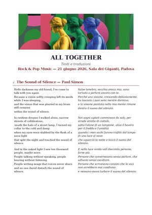 MUS.A 2026 All Together Testi e Traduzioni