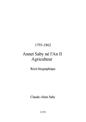 Annet Saby né l'an II