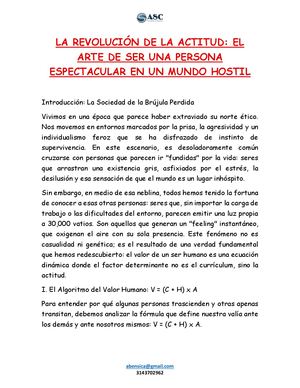 La Revolución De La Actitud