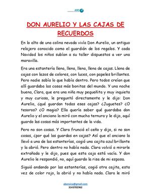 Don Aurelio Y Las Cajas De Recuerdos