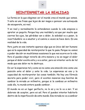 Reinterpretar La Realidad