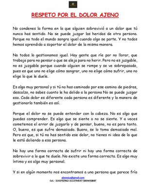 Respeto Por El Dolor Ajeno