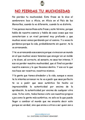 No Pierdas Tu Muchosidad