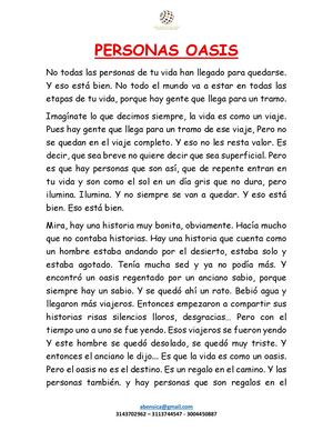 Personas Oasis