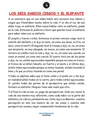 Los Seis Sabios Ciegos Y El Elefante