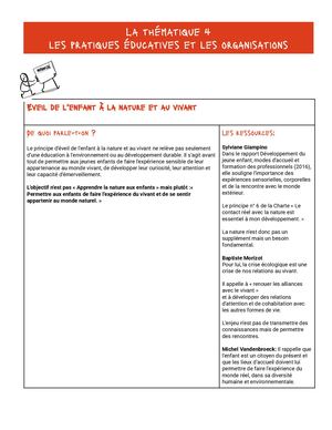 Notion Clé - Eveil De L’enfant à La Nature Et Au Vivant