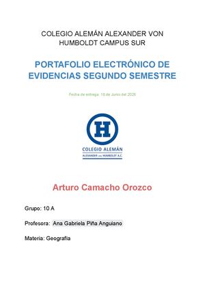Portafolio De Evidencias: Geografía 2