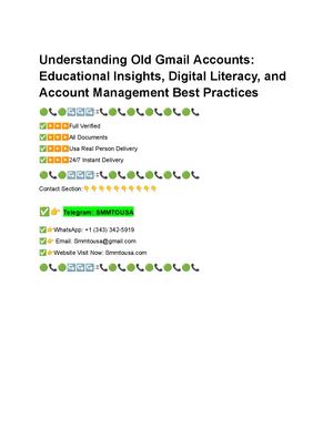 17 Things To Consider Before Buying Verified Old Gmail Accounts & Usa Top Dox,pdf