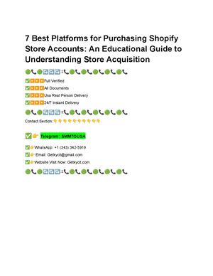 7 Reliable Sources For Verified Shopify Store Accounts