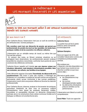 Thématique 4 - Notion Clé - Démarche D’observation