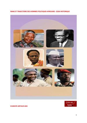 E Arthur Assi Rang Des Hommes D'etat Africains (Lire En Ligne)