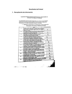 Resultados De Pretest
