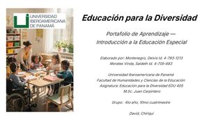 Educacion Para La Diversidad Portafolio