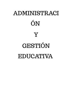 Administración Y Gestión Educativa