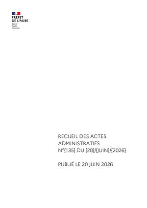 Raa N°135 Du 20 Juin 2026