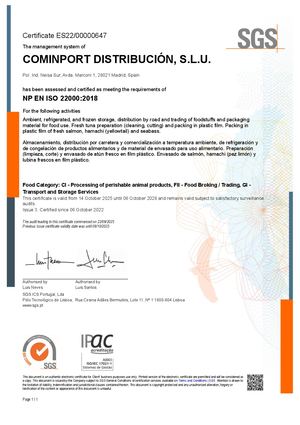 Certificado Iso 22000