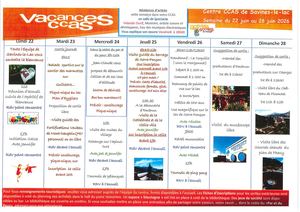 Programme D'animation Du 22 Au 28 Juin 2026