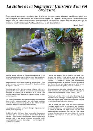 Nessÿ Covëll _ LA STATUE DE LA BAIGNEUSE : l'histoire d'un vol orchestré