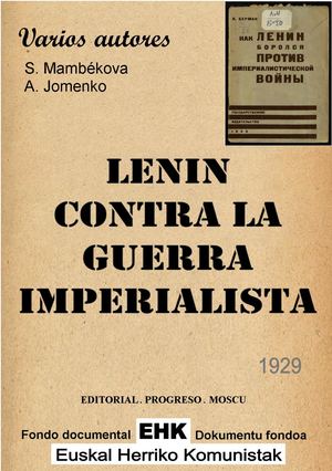 Lenin Contra La Guerra Imperialista K