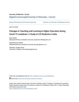 Changes In Teaching And Learning In Higher Education During Covid 19