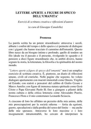 Lettere Aperte A Figure Di Spicco Dell'umanità (Di Giuseppe Canalella)