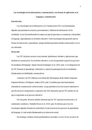 Las Tecnologías De La Información Y Comunicación Y Sus Formas De Aplicación En El Lenguaje Y Comunicación