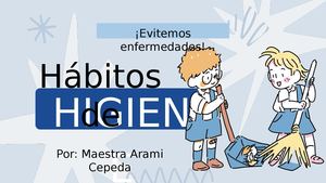 Presentación Hábitos De Higiene Ilustrado Azul