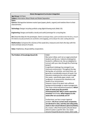 Project Curriculum Integration