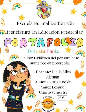 Portafolio Didáctica Y Pensamiento Numérico Belen Yañez